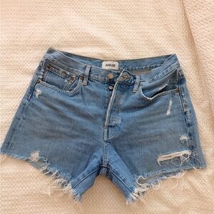 Agolde Parker long denim shorts swap meet 28
